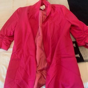 Bar III hot pink 3/4 sleeve blazer